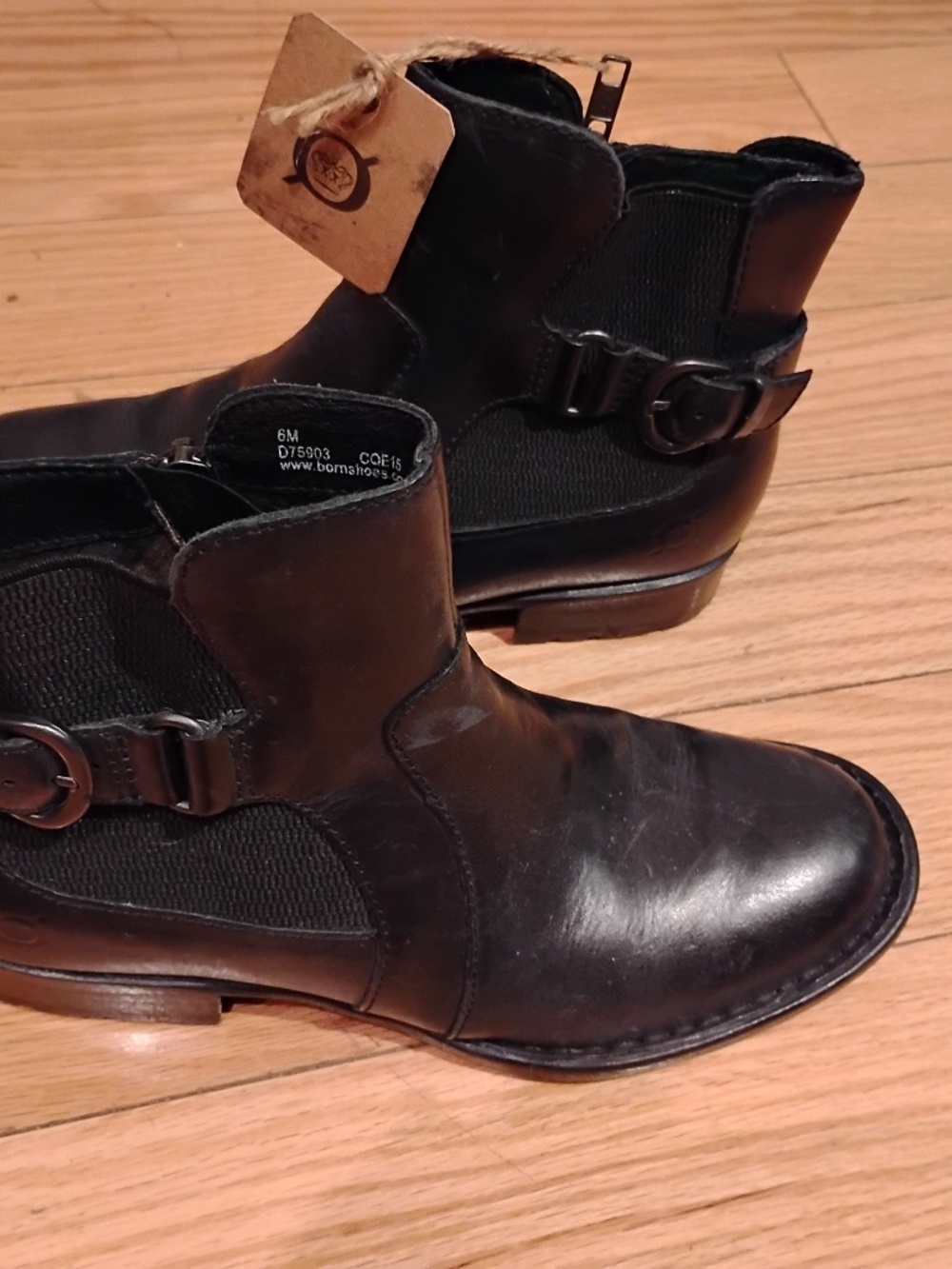 BORN Black Leather Chelsea Style Bootie Size 6M